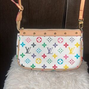 Multicolor Monogram Shoulder Bag clutch or crossbody